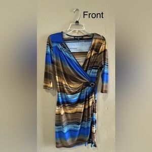 Ladies wrap top belted side